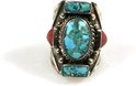 BOHO CHIC - RING - 1 - Turkoois stenen - maat 17 - 18 - 19 BOHO CHIC - RING - 1 - Turkoois stenen - maat 17 - 18 - 19