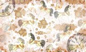 Fotobehang - Vlies Behang - Paarden en Bloemen - 416 x 254 cm