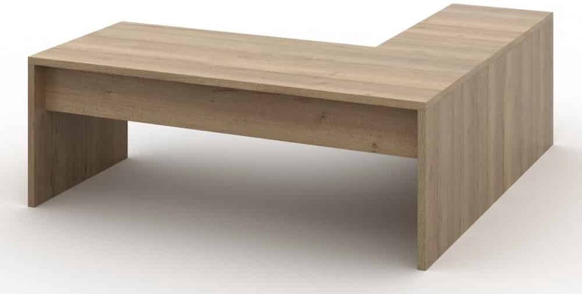 ABC Kantoormeubelen Directiebureau Chief model hoekbureau rechts met ladenblok 210x210cm Halifax Eiken