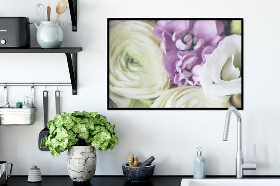 Fotolijst incl. Poster - Bloemen - Rozen - Natuur - 60x40 cm - Posterlijst
