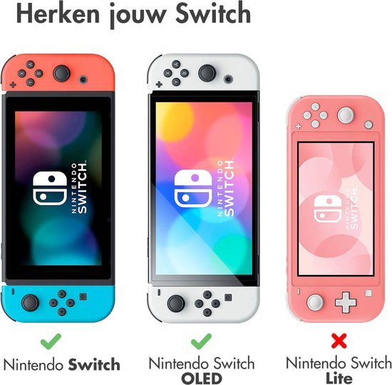 iMoshion Case - Geschikt voor Nintendo Switch en Switch OLED - Accessoires - Compacte Hard Cover hoes - Inclusief Meeneemlus - Zwart - iMoshion