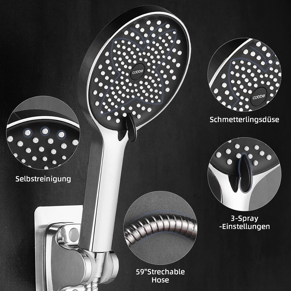 Douchekop waterbesparende, spaardouchekop, grote regendouche, douchekop