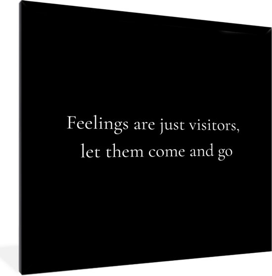Cadre photo avec affiche - Sentiments - Citation - Les sentiments ne sont que des visiteurs, laissez-les aller et venir - Proverbes - Citation de la vie Daily - 40x40 cm - Cadre pour affiche