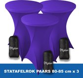 Jupe de Table Debout Violet x 3 - ∅ 80-85 x 110 cm - Housse de Table Debout avec Sac de Transport - Jupe de Table Debout Luxe Extra épaisse de Luxe pour Table Debout - Housse Anti-Rayures et Plis