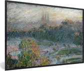 Fotolijst incl. Poster - De Tuilerieën - Schilderij van Claude Monet - 60x40 cm - Posterlijst