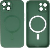MagSafe Hoesje - Backcover met Camera Beschermer voor de iPhone 13 - Donker Groen