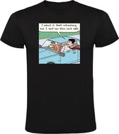 Het voelt verfrissend, maar ik zeg nog steeds dat dit niet veilig is Heren T-shirt - auto - raam - hond - auto rijden - zomer - humor - grappig