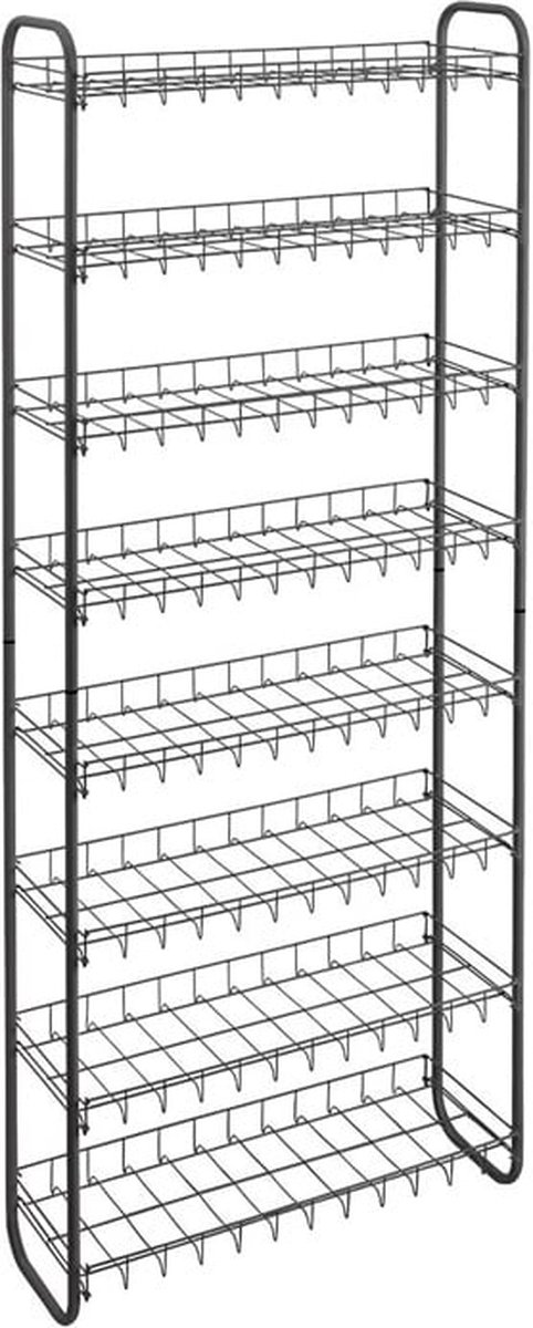 Metaltex - Shoe 8 - Tomado schoenenrek - 24 paar schoenen - Schoenenkast - Schoenen opbergsysteem - 8 lagen - Zwart - Met Wandfixatie