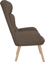 The Living Store Fauteuil - Comfortabele - dik gevoerde relaxstoel - Taupe - 70 x 77 x 94 cm (B x D x H)