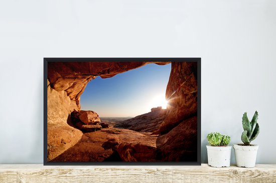 Fotolijst incl. Poster - Grot - Woestijn - Zon - Landschap - 60x40 cm - Posterlijst