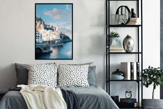 Photo encadrée - Cadre photo Littoral en Italie noir sans passe partout 60x90 cm - Affiche encadrée (Décoration murale salon / chambre)