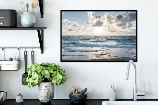 Cadre photo avec affiche - Mer - Nuages ​​- Allemagne - 60x40 cm - Cadre pour affiche