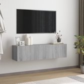 The Living Store TV-meubel - - 120 x 30 x 30 cm - Kleur- Grijs Sonoma Eiken - Materiaal- Bewerkt Hout