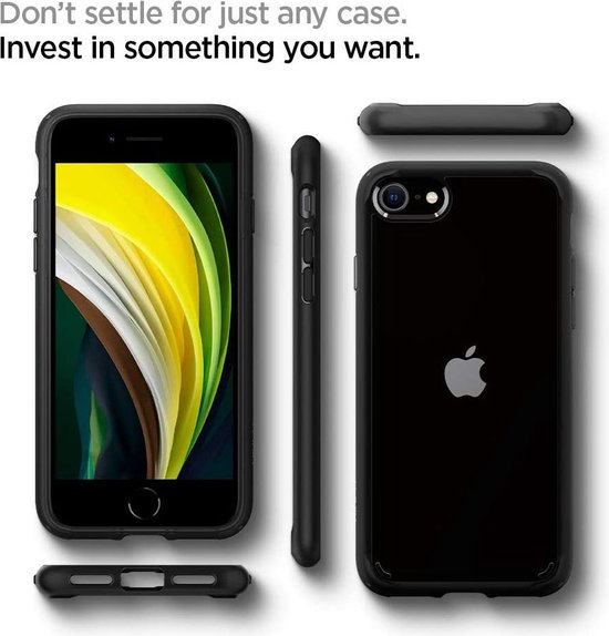 Spigen Ultra Hybrid 2 transparant case iPhone 7 8 SE 2020 SE 2022 hoesje - Zwart - Spigen