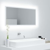 The Living Store Wandspiegel - LED-Spiegel - Acryl - RGB Verlichting - 90 x 8.5 x 37 cm