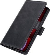 Mobiq - PU Lederen Wallet Hoesje met Sluiting iPhone 15 Pro - zwart