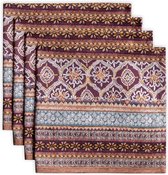 Fair Isle 100% kat, licht en comfortabel, 4-delige set, servetten, perfect voor familiediners, bruiloften, cocktails, keuken, thuis, oogstfeest, Kerstmis (45 cm x 45 cm)