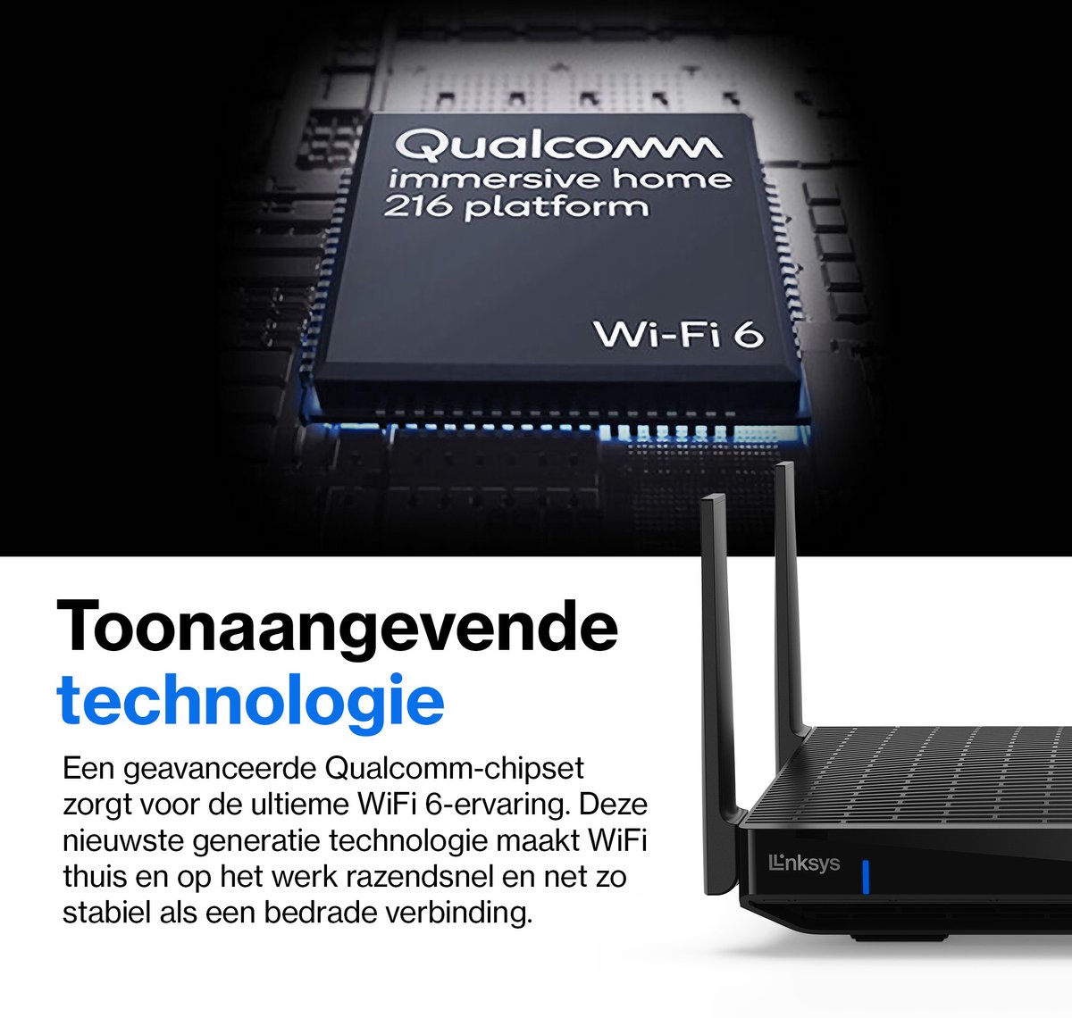 Linksys Hydra Pro 6E MR7500 - Router - Mesh WiFi - 6600 Mbps - WiFi 6E - Tri-Band - Zwart – foto 4