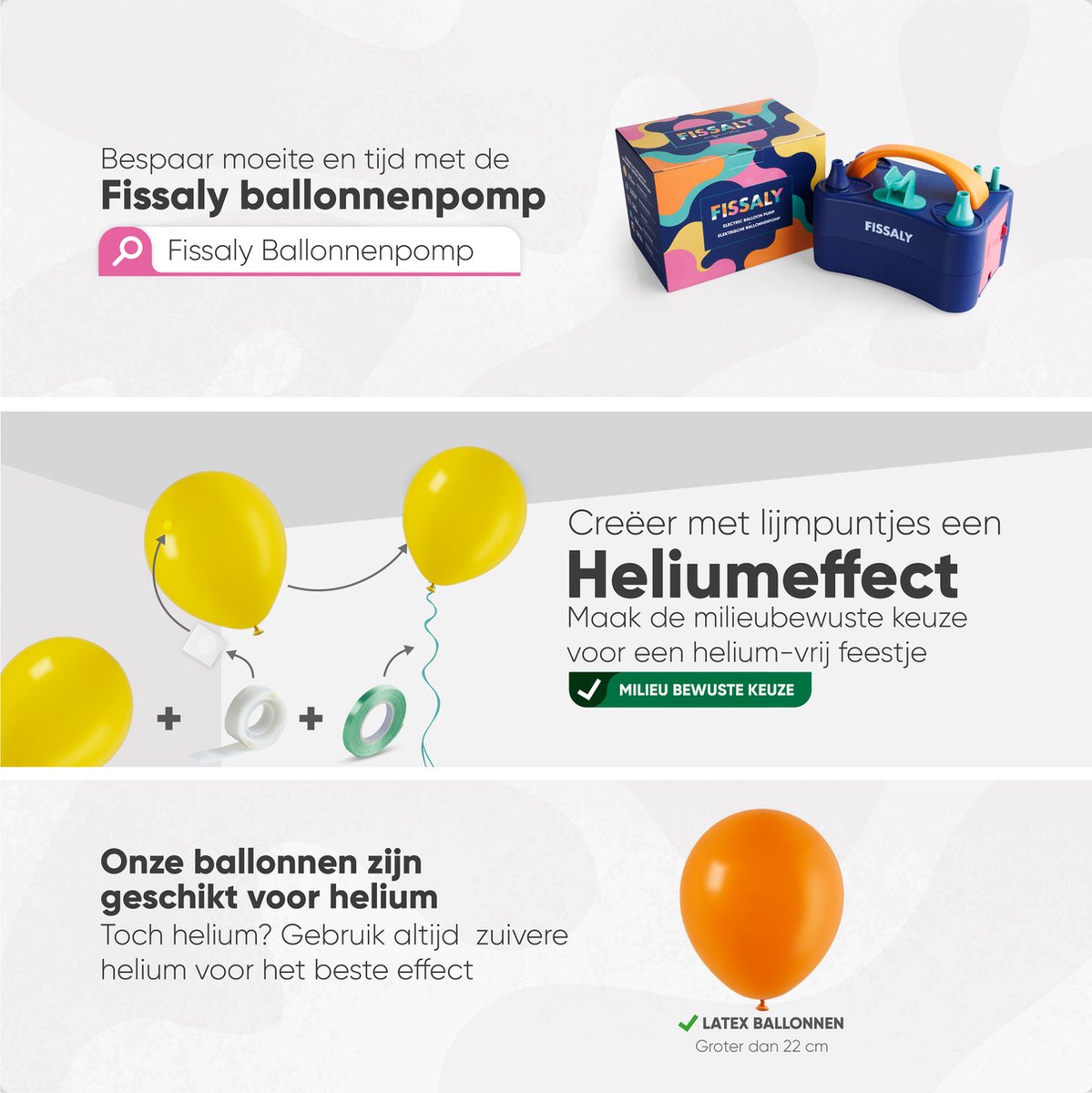 Fissaly 40 Stuks Gekleurde Latex Helium Ballonnen met Accessoires – Wit, Geel, Oranje, Rood, Roze, Paars, Blauw & Groen Decoratie — afbeelding 4