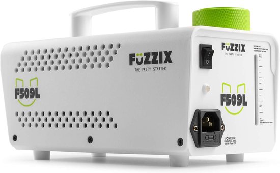Party Rookmachine met Draadloze Afstandsbediening - Fuzzix F509L - 9 ingebouwde RBG LEDS - incl 250ml rookvloeistof - wit - Fuzzix
