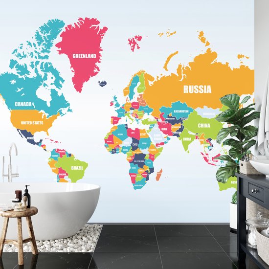Papier peint photo Wereldkaart - Papier peint non tissé - 315 x 210 cm