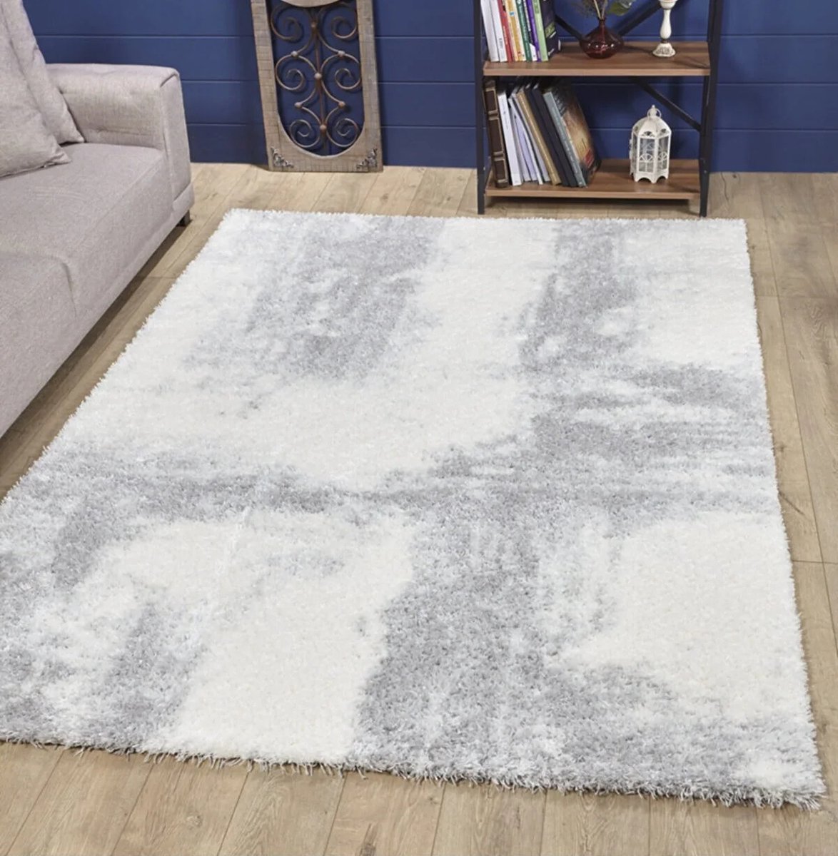 BERK - Creme-Lichtgrijs - 160x220cm - Hoogpolig vloerkleed