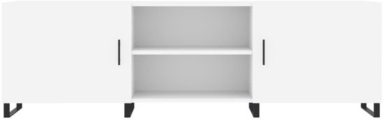 vidaXL Meuble TV 150x30x50 cm Bois fini Blanc - Meuble TV - Meuble TV - Meuble TV - Meuble de rangement