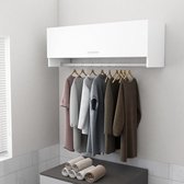 The Living Store Garderobe Kast - 100x32.5x35cm - Wit Hout - Duurzaam en Functioneel
