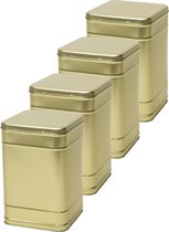 4x Boîtes de rangement carrées Or / Boîtes de rangement 25 cm - Boîtes de rangement or - Boîtes de rangement