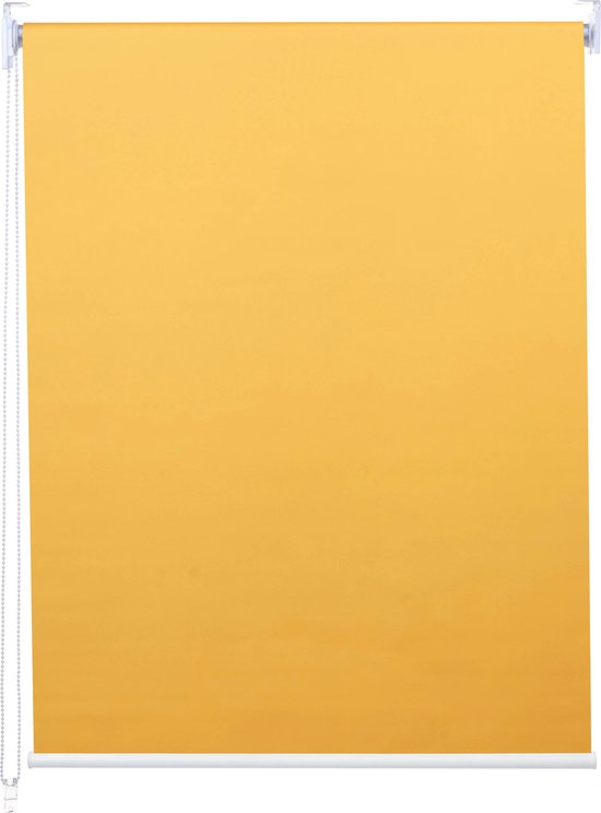 Rolgordijn MCW-D52, raamrolgordijn zijtrekgordijn, 60x230cm zonwering verduisterend ondoorzichtig ~ geel