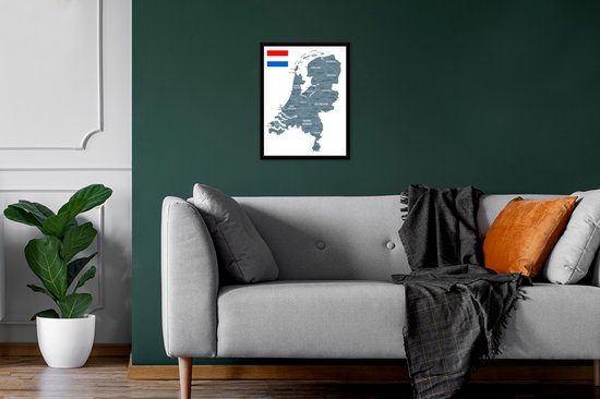Carte grise des Nederland 30x40 cm - petite