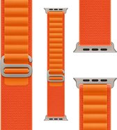 REBUS - Loop voor Apple Watch (42 mm/44 mm/45 mm), Alpine-loop [Nylon, katoen en aluminium], comfortabele en stijlvolle Apple Watch-band (Orange)