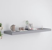 The Living Store Wandplank Modern Grijs 90x23.5x3.8 cm - Onzichtbare Montage - Hoogwaardig MDF en Metalen Frame