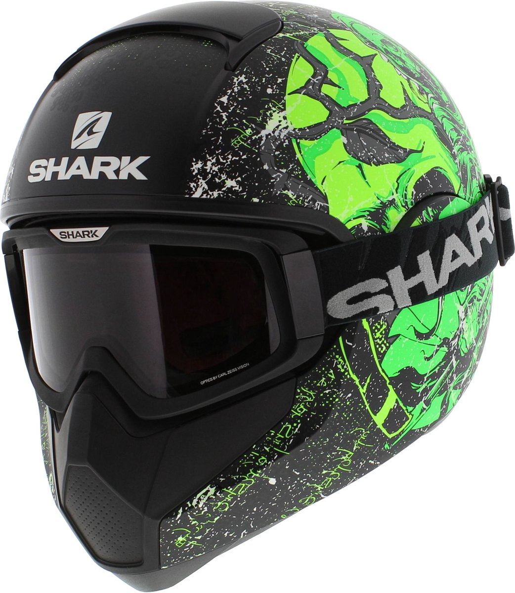 Shark Vancore helm Ashtan mat zwart groen XS - Motorhelm Brommerhelm