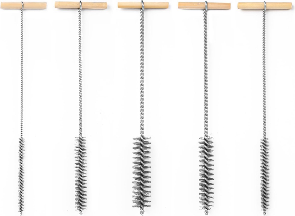 La'Moussawi ® Uitgebreide Set van 5 Ronde Reinigingsborstels voor Diverse Toepassingen