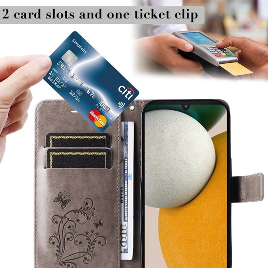 Coverup Butterfly Book Case Convient pour Samsung Galaxy A15 Case - Grijs