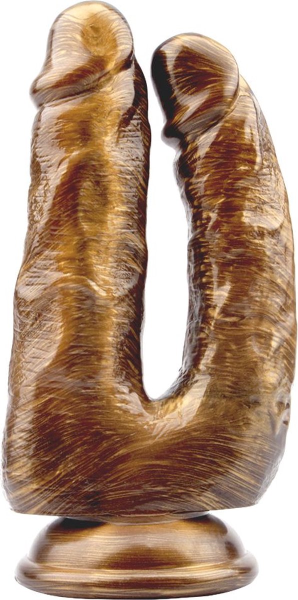 Goedkoopste Chisa Novelties - Gold Dildo Voor Gelijktijdige Vaginale en Anale Penetratie - Dick Cumming - Goud