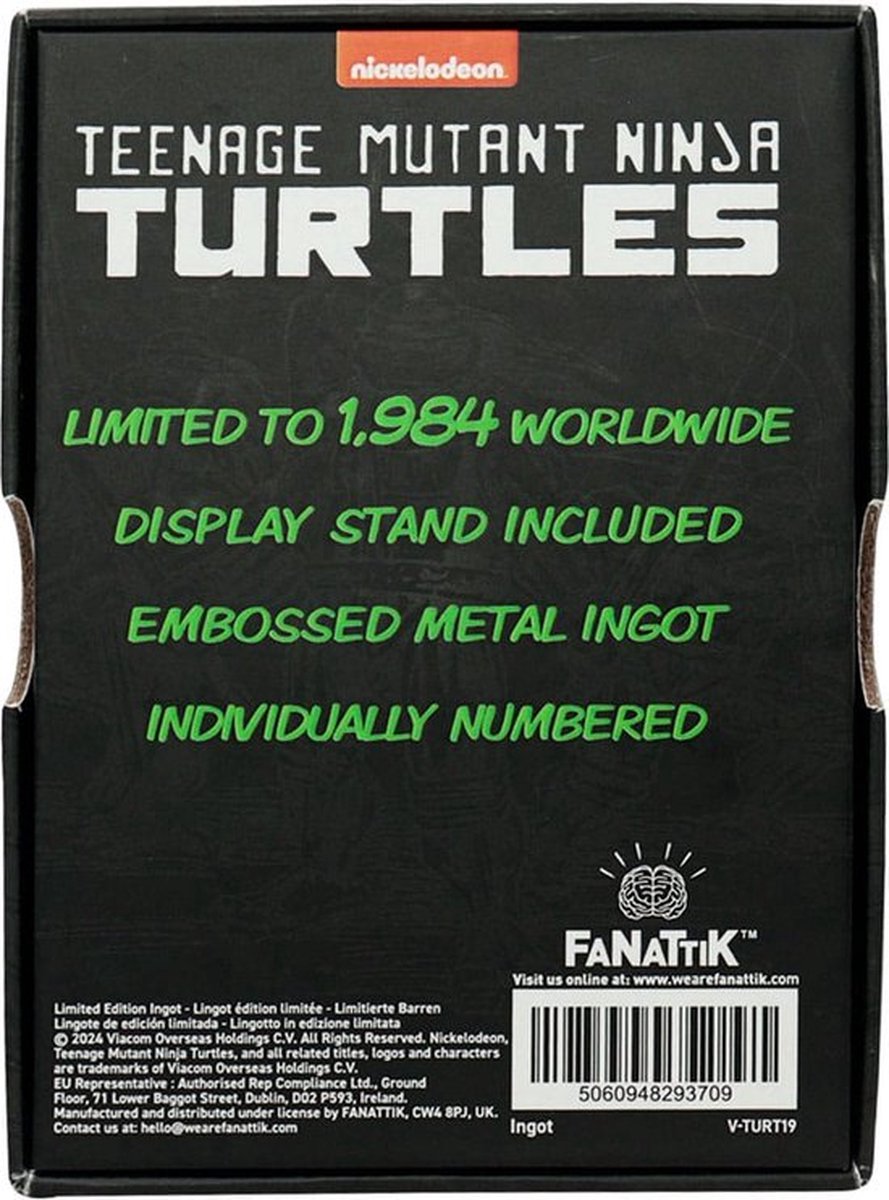 FaNaTtik Teenage Mutant Ninja Turtles Ingot 40th Anniversary Green Limited Edition Coins