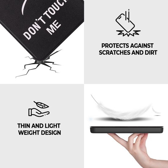 Lunso Geschikt voor Kobo Clara BW / Clara Colour hoes (6 inch) - sleepcover - Don't Touch van Lunso — afbeelding 2