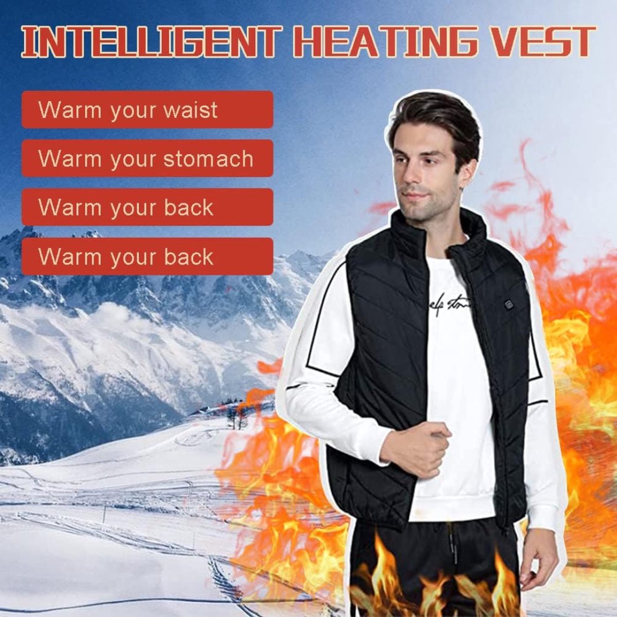 Verwarmd Vest Met 5 Verwarmingszones - Heren & Dames Verwarmingsjas Voor Wintersport (Zonder Accu)
