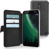 Azuri walletcase - magnetic closure & 3 cardslots - zwart - Nokia 2