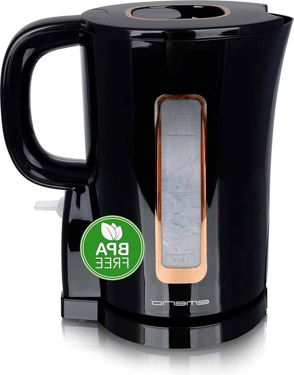Waterkoker 17 liter 2200 watt BPA-vrij - WK-125130 met verwarmingselement van roestvrij staal - waterniveau-indicator en auto-off droogkookbeveiliging - zwart/goud