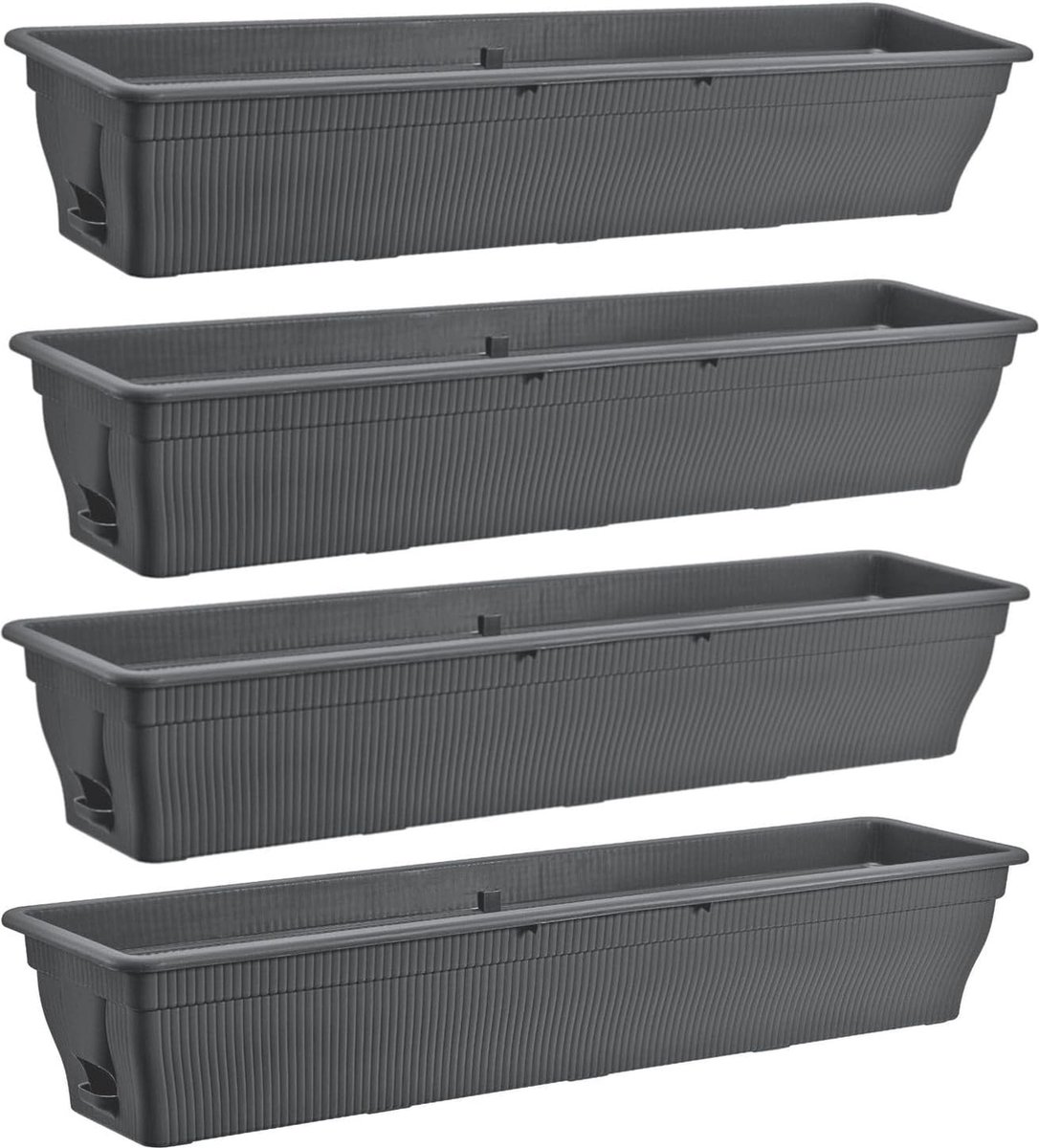 Balkonbak 100 cm met waterreservoir - Weerbestendige bloembak voor tuin en balkon - Grijs, 25 liter