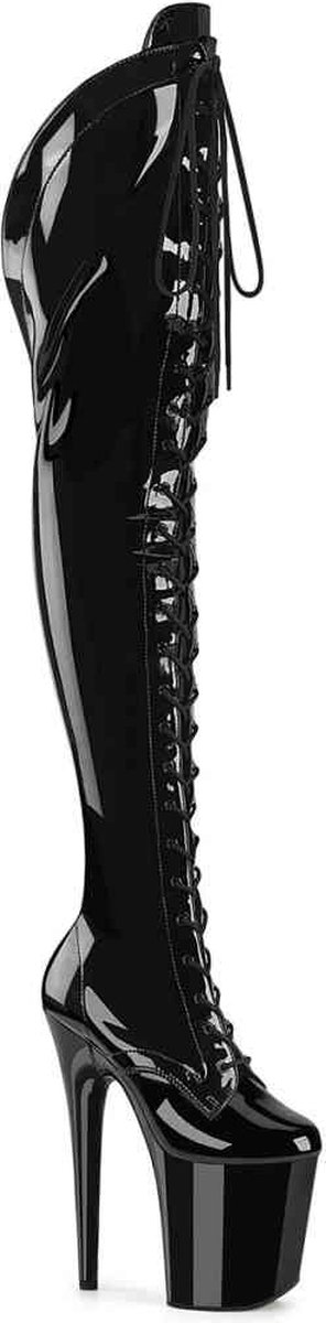 Pleaser FLAMINGO-3014 Plateau Overknee Laarzen 40 Shoes Zwart