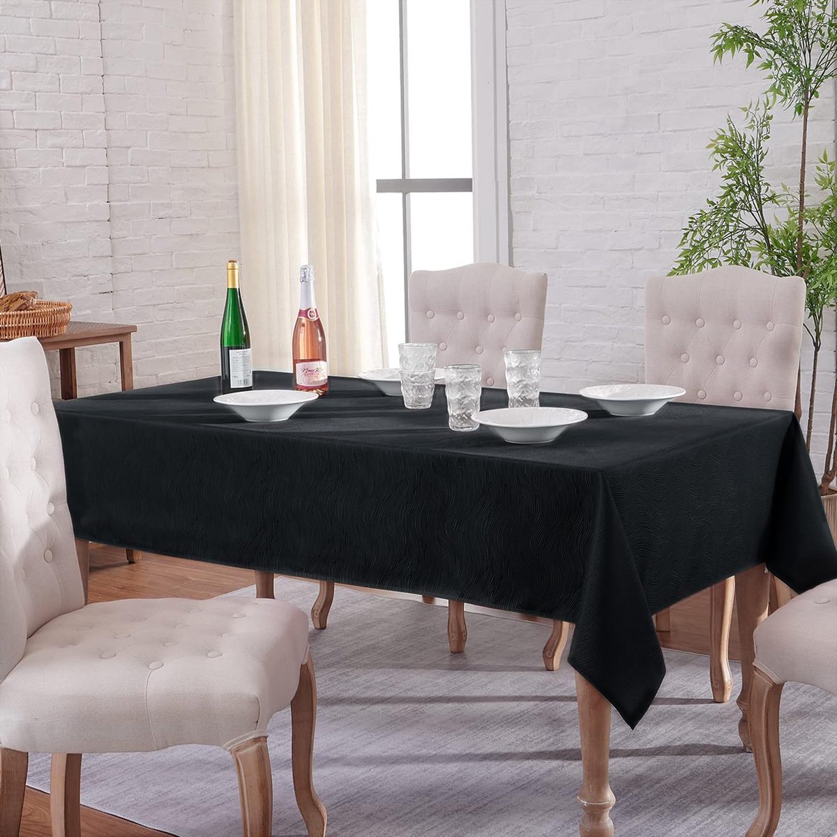 La'Moussawi ® Tafelkleed met Elegant Golfpatroon, Waterafstotend en Vlekbescherming voor Binnen en Buiten