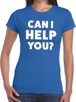 Can i help you beurs/evenementen t-shirt blauw dames XS