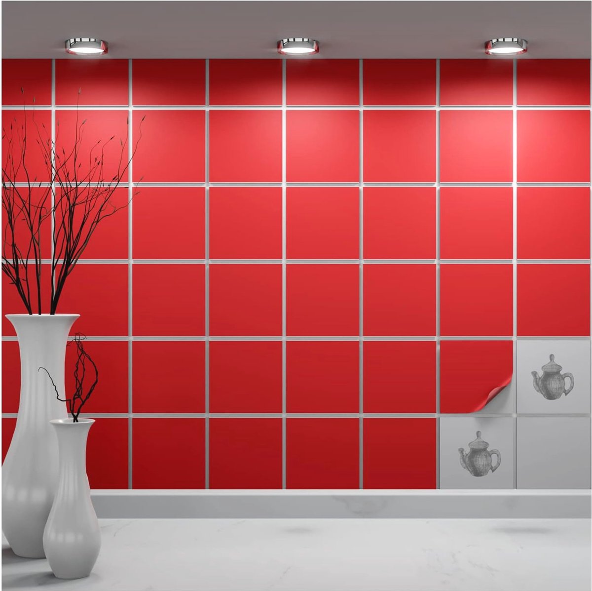 Zelfklevende Tegelstickers 10x10 cm - Krasbestendig en Verwijderbaar voor Badkamer, Keuken en Toilet