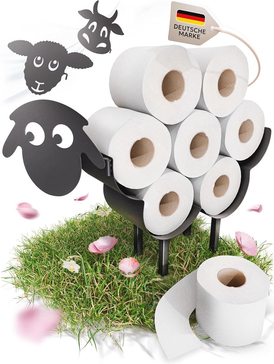 Goedkoopste Toiletpapierhouder Schaap - Decoratieve Wc-Rolhouder met Verwisselbare Dierenkoppen - Ruimtebesparend en Vrijstaand
