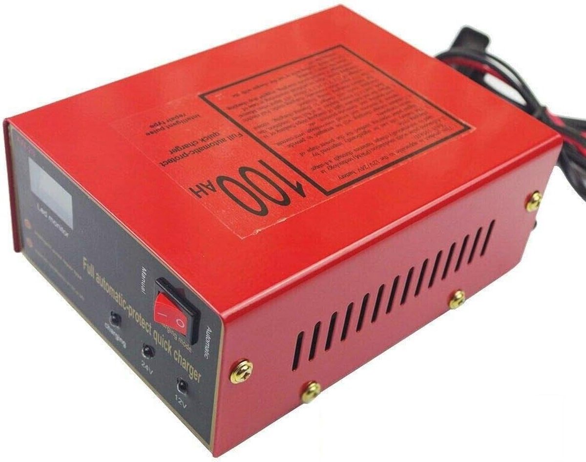 Acculader voor auto, motor, grasmaaier en ATV - 110V 10A voor 6-105Ah