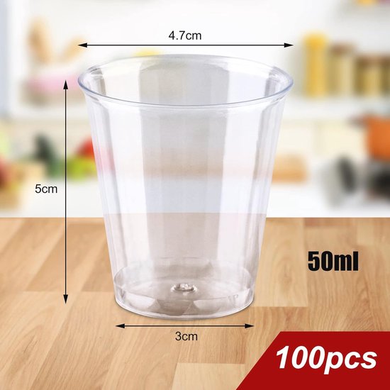 WOPPLXY 500 stuks borrelglaasjes plastic, 40 ml/4 cl, transparante WOPPLXY 500 stuks borrelglaasjes plastic, 40 ml/4 cl, transparante